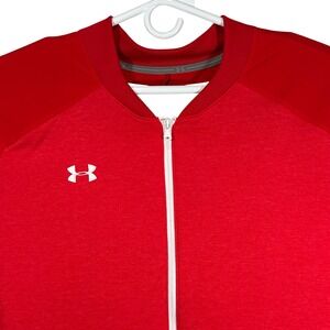 Under Armour Men 4XL ColdGear Full Zip Training Jacket Red Loose Fit Performance